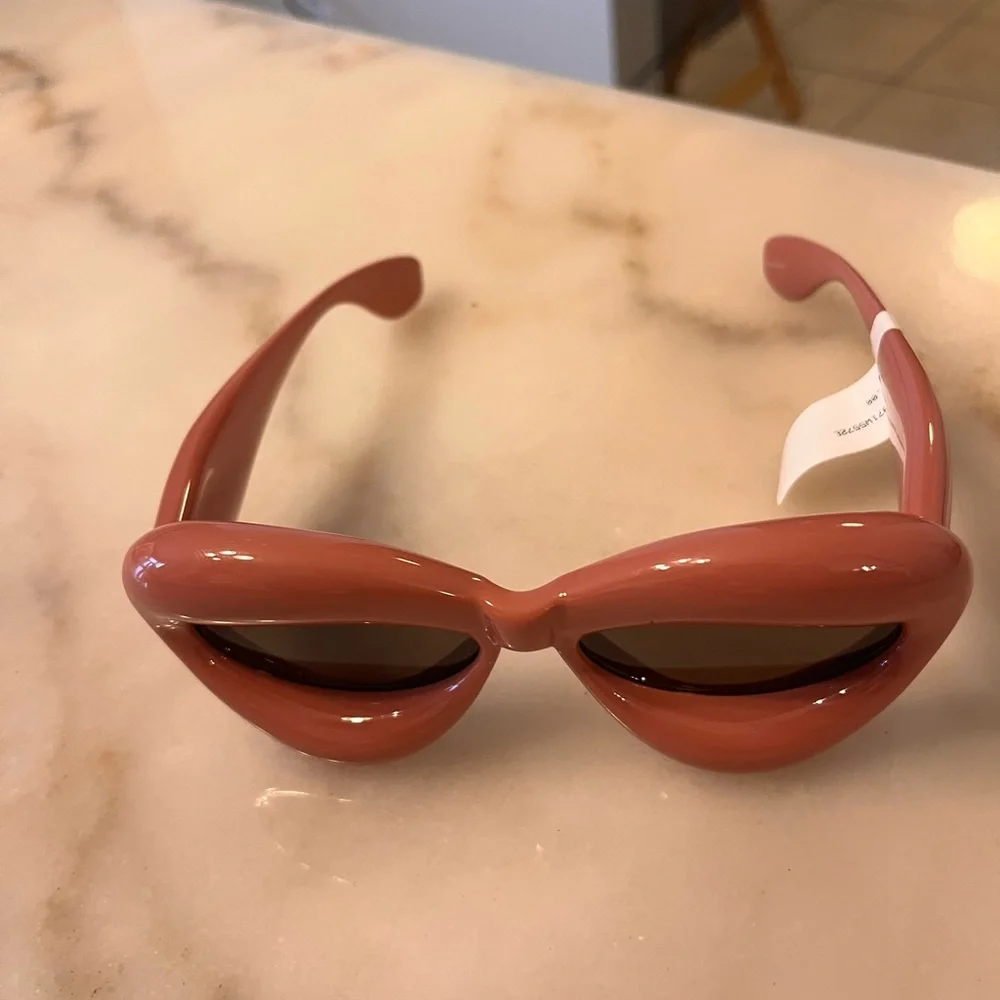 Authentic Loewe Women's Sunglasses in Coral and Brown,In New Condition